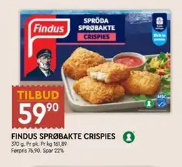 Coop Mega FINDUS SPRØBAKTE CRISPIES tilbud