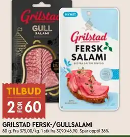 Coop Mega GRILSTAD FERSK- / GULLSALAMI tilbud