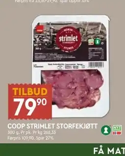 Coop Mega COOP STRIMLET STORFEKJØTT tilbud