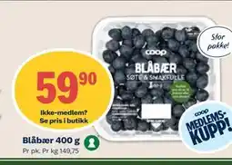 Coop Mega Blåbær 400 g, Medlemspris tilbud