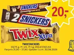 Coop Prix TWIX/SNICKERS tilbud
