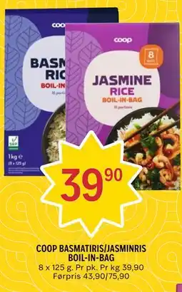 Coop Prix COOP BASMATIRIS/JASMINRIS BOIL-IN-BAG tilbud