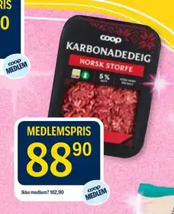 Coop Prix KARBONADEDEIG tilbud