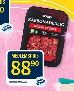 Coop Prix KARBONADEDEIG tilbud