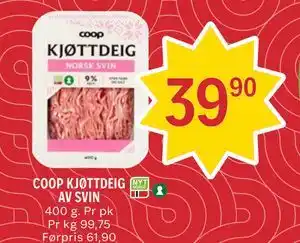Coop Prix COOP KJØTTDEIG AV SVIN tilbud