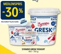 Coop Prix SYNNØVE GRESK YOGHURT tilbud