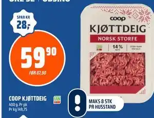 Coop Obs COOP KJØTTDEIG tilbud