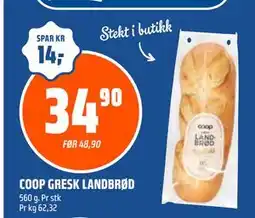 Coop Obs COOP GRESK LANDBRØD tilbud