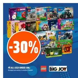 Coop Obs 30% P30Å ALL LEGO UNDER 300 tilbud