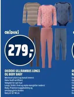 Coop Obs OKIDOKI ULL/BAMBUS LONGS OG BODY BABY tilbud