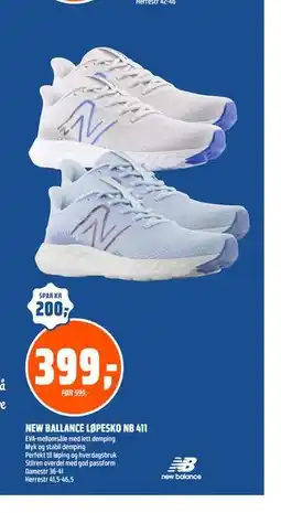 Coop Obs NEW BALLANCE LØPESKO NB 411 tilbud