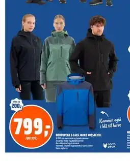 Coop Obs NORTHPEAK 3-LAGS JAKKE VOSSAFJELL tilbud
