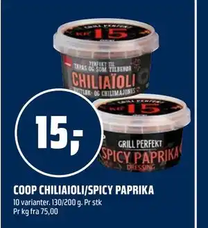 Coop Obs COOP CHILIAIOLI/SPICY PAPRIKA tilbud