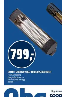 Coop Obs OUTFIT 2000W VEGG TERRASSEVARMER tilbud