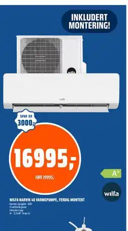 Coop Obs WILFA NARVIK 40 VARMEPUMPE tilbud