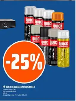 Coop Obs 25% PÅ QUICK BENGALACK SPRAYLAKKER tilbud
