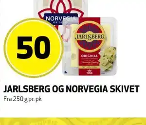 Bunnpris JARLSBERG OG NORVEGIA SKIVET tilbud