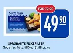 Rema 1000 SPRØBAKTE FISKEFILTER tilbud