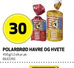 Bunnpris POLARBRØD HAVRE OG HVETE tilbud