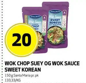 Bunnpris WOK CHOP SUEY OG WOK SAUCE SWEET KOREAN tilbud