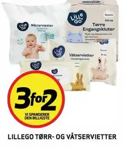 Bunnpris LILLEGO TØRR- OG VÅTSERVIETTER tilbud