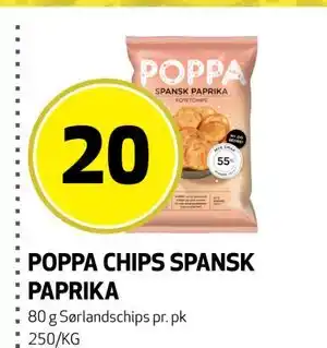 Bunnpris POPPA CHIPS SPANSK PAPRIKA tilbud