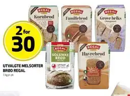 Bunnpris UTVALGTE MELSORTER BRØD REGAL tilbud
