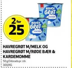 Bunnpris HAVREGRØT M/MELK OG HAVREGRØT M/RØDE BÆR & KARDEMOMME tilbud