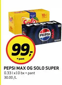 Bunnpris PEPSI MAX OG SOLO SUPER tilbud