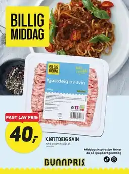Bunnpris KJØTTDEIG SVIN tilbud