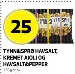 Bunnpris TYNN&SPRØ HAVSALT, KREMET AIOLI OG HAVSALT&PEPPER tilbud
