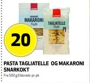 Bunnpris PASTA TAGLIATELLE OG MAKARONI SNARKOKT tilbud