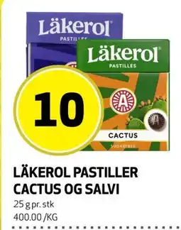 Bunnpris LÄKEROL PASTILLER CACTUS OG SALVI tilbud