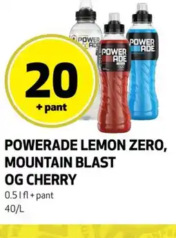 Bunnpris POWERADE LEMON ZERO, MOUNTAIN BLAST OG CHERRY tilbud