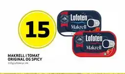 Bunnpris MAKRELL I TOMAT ORIGINAL OG SPICY tilbud