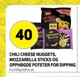 Bunnpris CHILI CHEESE NUGGETS, MOZZARELLA STICKS OG OPPHØGDE POTETER FOR DIPPING tilbud