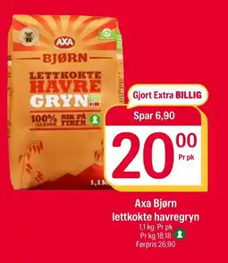 Coop Extra Axa Bjørn lettkokte havregryn tilbud