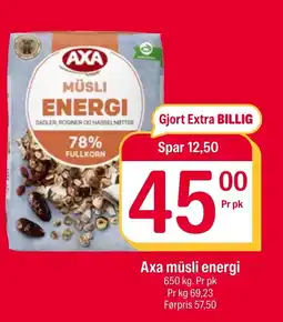 Coop Extra Axa müsli energi tilbud