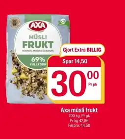 Coop Extra Axa müsli frukt tilbud