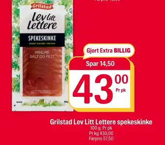 Coop Extra Grilstad Lev Litt Lettere spekeskinke tilbud