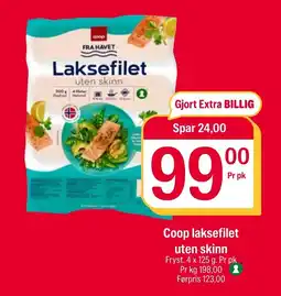 Coop Extra Coop laksefilet uten skinn tilbud
