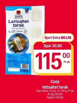 Coop Extra Coop lettsaltet torsk tilbud