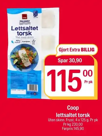 Coop Extra Coop lettsaltet torsk tilbud