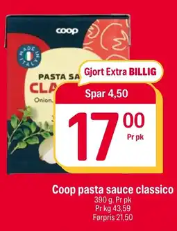 Coop Extra Coop pasta sauce classico tilbud