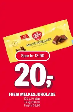Coop Extra Freia melkesjokolade tilbud