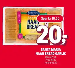 Coop Extra Santa Maria Naan bread garlic tilbud