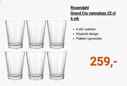 Kitch'n Rosendahl Grand Cru vannglass 22 cl 6 stk tilbud