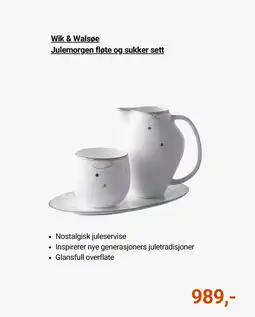Kitch'n Wik & Walsøe Julemorgen fløte og sukker sett tilbud