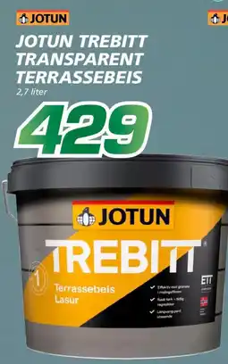Coop Byggmix Jotun Trebitt transparent terrassebeis tilbud