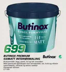 Coop Byggmix Butinox Premium 03/matt interiørmaling tilbud